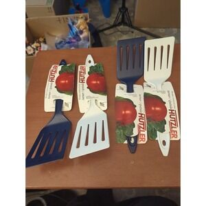 4 Hutzler Reinforced Nylon Spatula Turner 2 Blue 2 White NEW